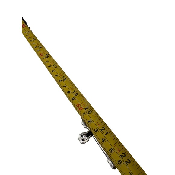 Vintage Black Beaded Rosary Silver Tone 22” Cross Christian Religious Catholic - Picture 6 of 7